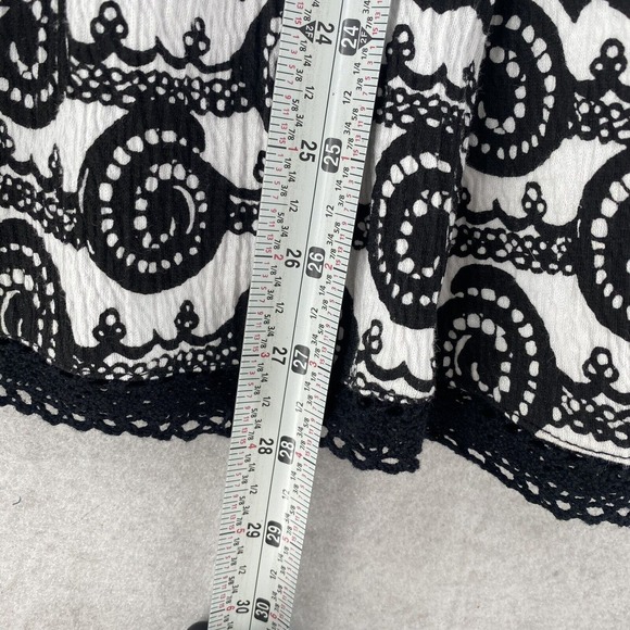 R.Q.T. Skirt Womenss Size Small Modi Abstract Flare Gauzy Black White Boho - Picture 3 of 6